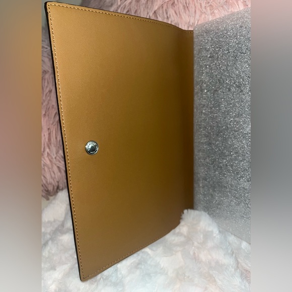 NEW Coach Signature Print Varsity Motif Chalk Blue Multi Canvas Leather Notebook - Picture 6 of 16